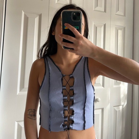 Rumours Tops - Cut out knot crop top